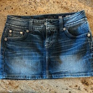 Miss Me Stonewashed Denim Skirt 27 waist